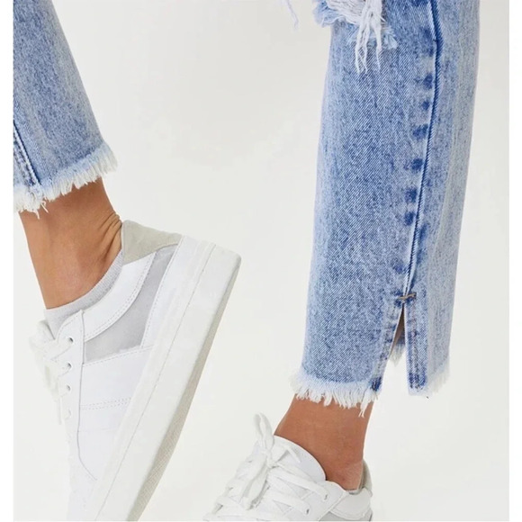 KANCAN Collie Super Distressed Acid Wash High Rise Mom Jeans - Picture 3 of 12